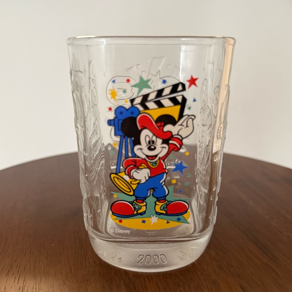 Disney World McDonald's 2000 Glass Cup Mickey Square Hollywood Studios Vintage